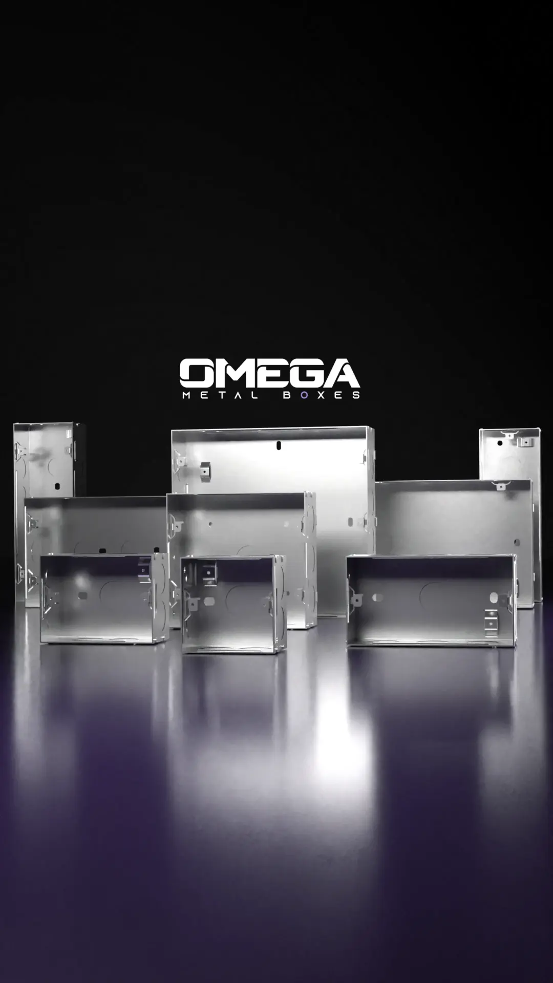 Clariannt Omega Modular Metal Conceal Box also known as GI Box or MS Box in various sizes, showcasing its versatility and quality construction.