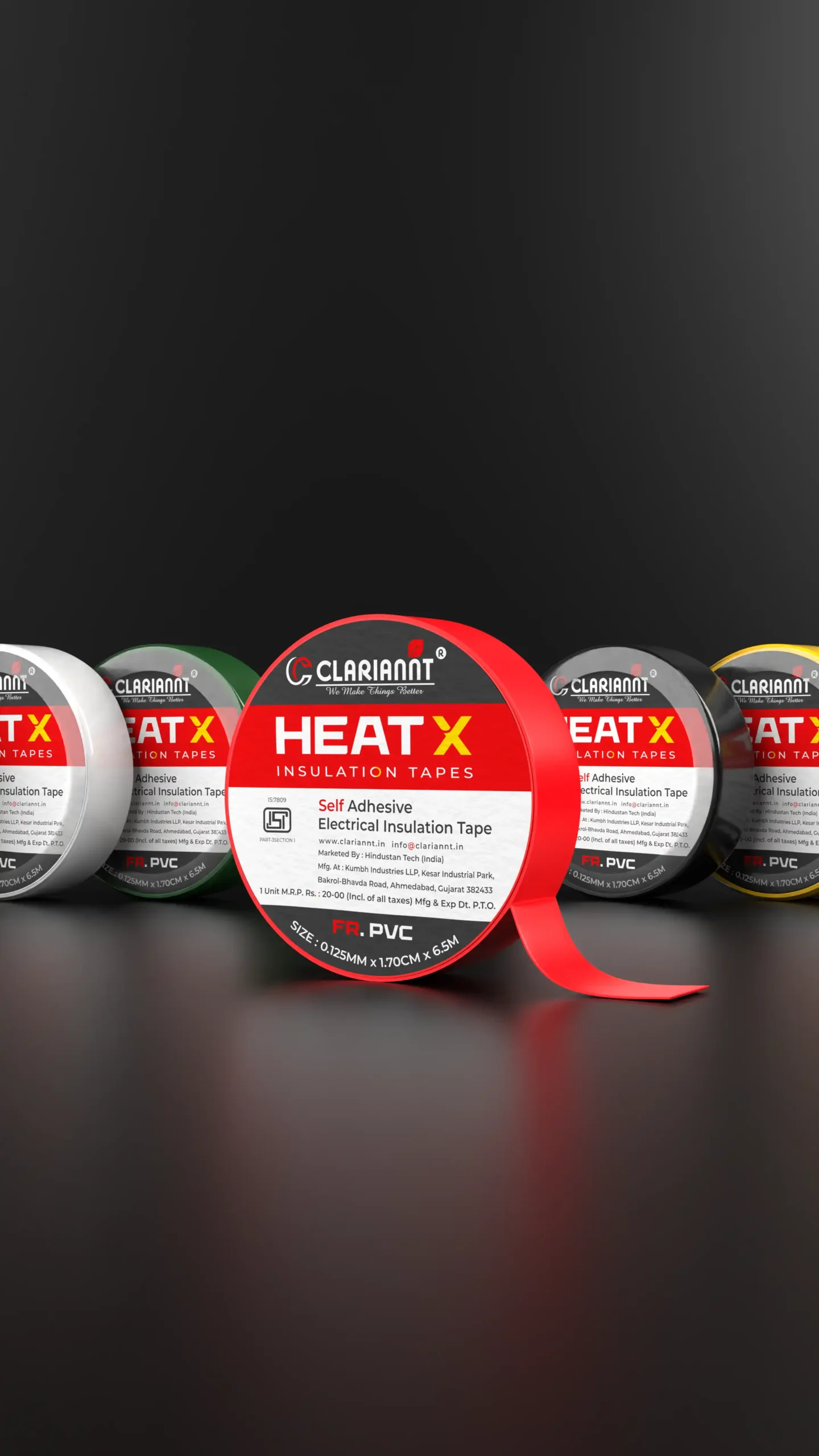 Clariannt HeatX PVC Insulation Tape 6.5 Meters All Colours Grade A