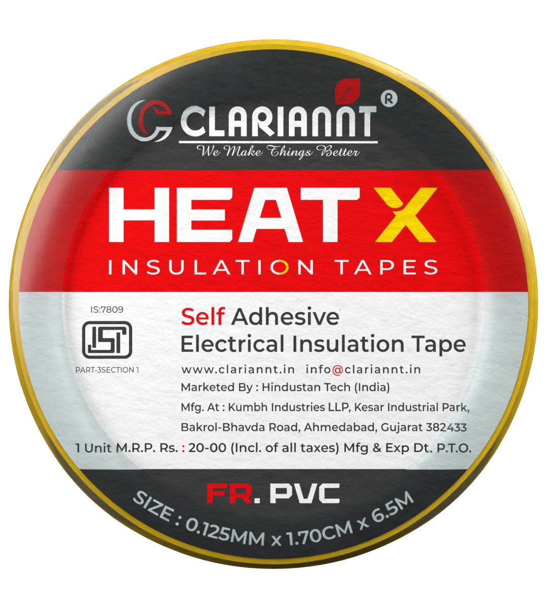 Clariannt HeatX PVC Insulation Tape 6.5 Meters All Colours Grade A
