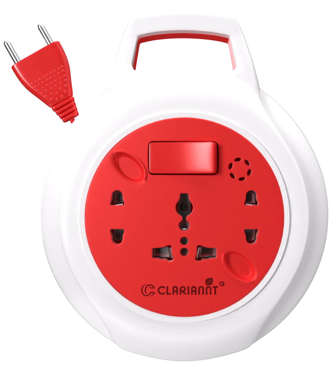 Clariannt 2 Pin 4 Yards International Pin With Handle And Durable Switch Cosco Power Extension Board Front View