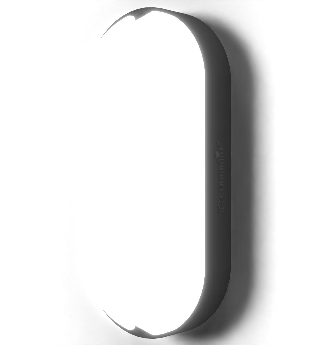 Clariannt Wave Bulkhead: Gray Body, 18W Clariannt Wave Bulkhead in Gray Body, 18W, Illuminated